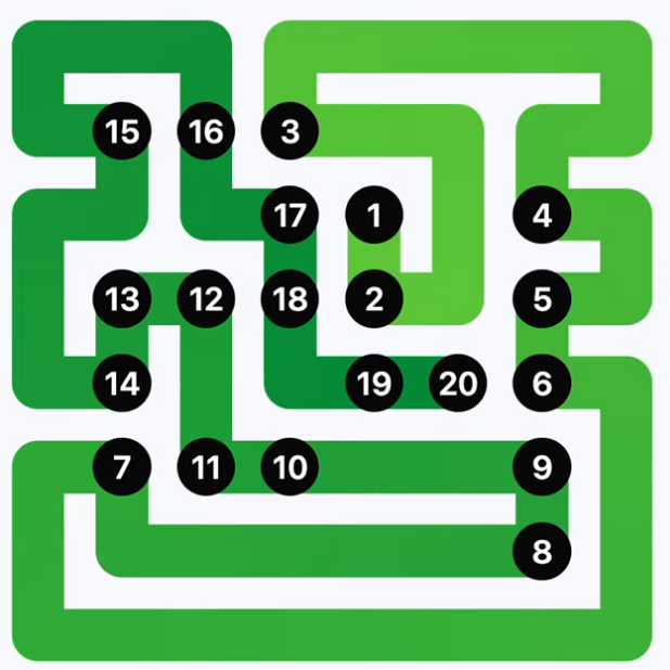 LinkedIn Zip #264 Answer Solution